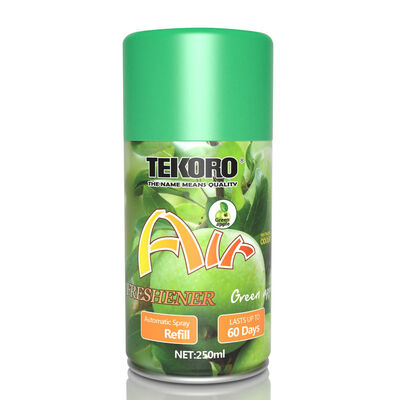 Tekoro Green Apple Flavour Air Freshener Automatic Spray Refill con certificazione CE, RoHS, SGS, GMP e capacità ≥ 200 ml