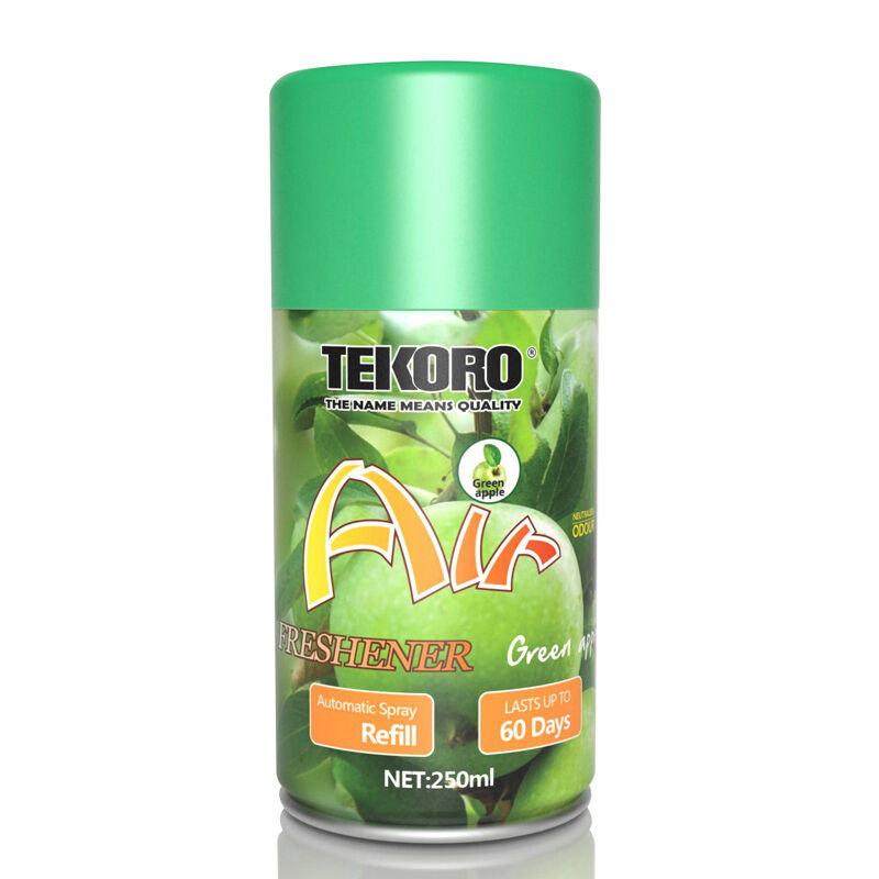 Tekoro Green Apple Flavour Air Freshener Automatic Spray Refill con certificazione CE, RoHS, SGS, GMP e capacità ≥ 200 ml